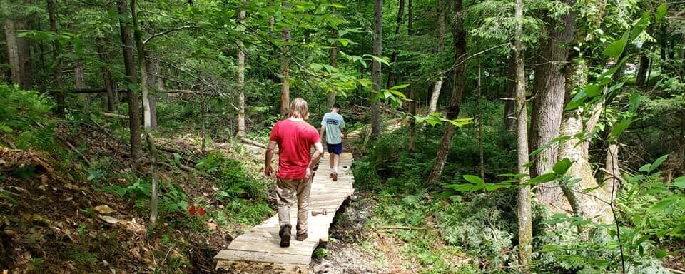 Wood bridge on section of trail.
